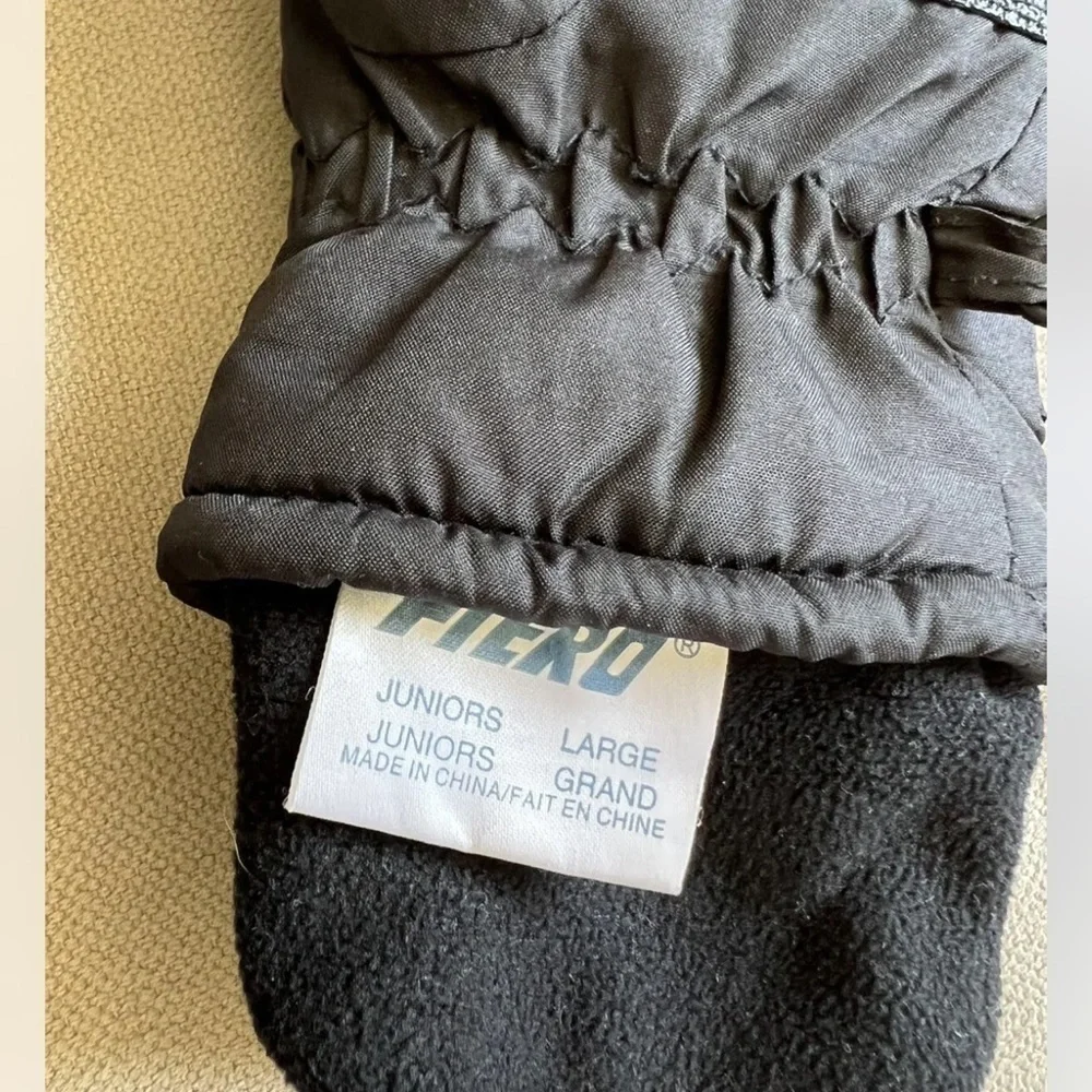Genuine Fiero Dri-Max Waterproof Juniors Black Padded Winter Snow Gloves Ski L